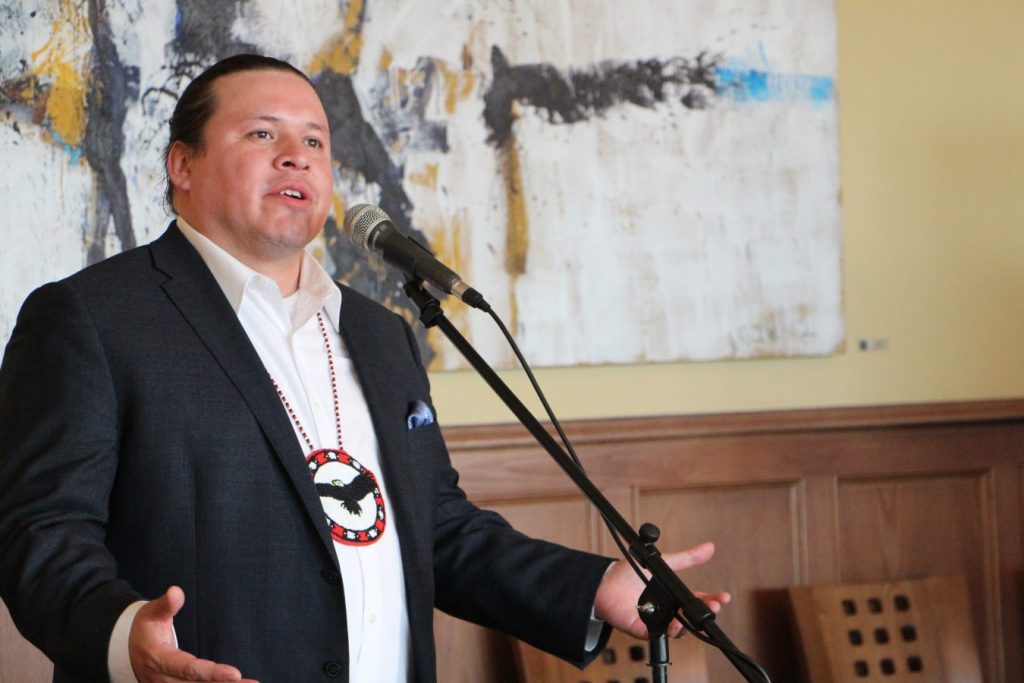 Grand Chief Jerry Daniels speaking at event
