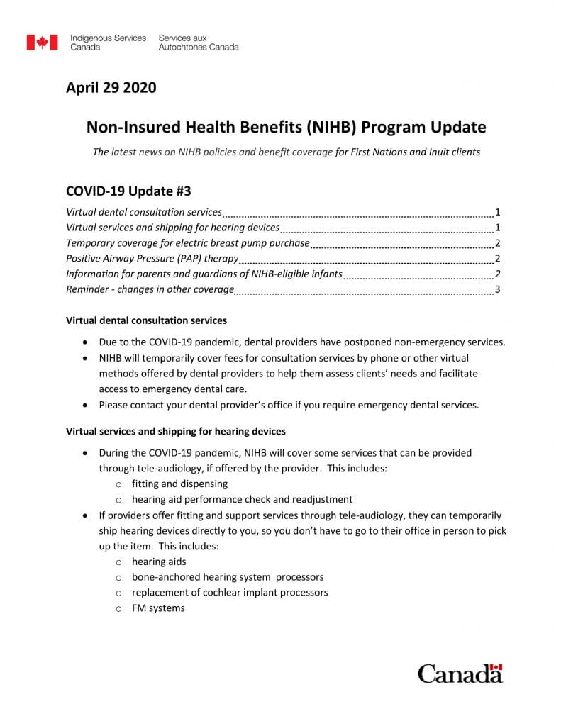 Non-Insured Health Benefits Navigator - Southern Chiefs' Organization Inc.