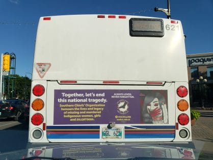 MMIWG2S bus advertisment