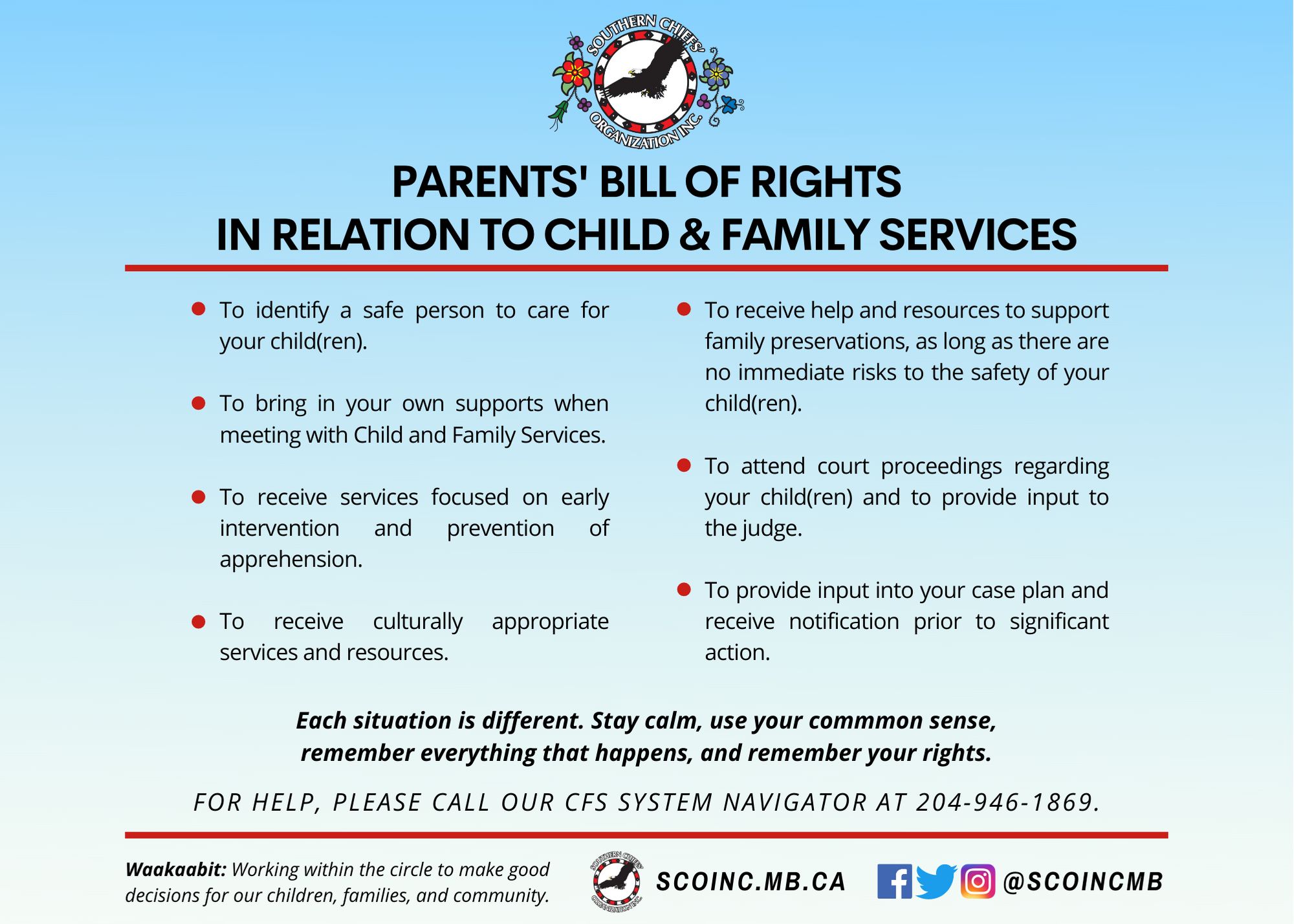 SCO CFS Bill of Rights infographic